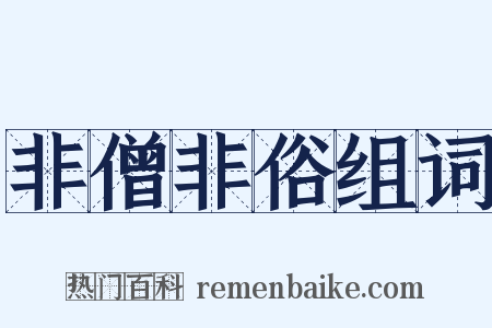 非僧非俗组词是什么意思的图片